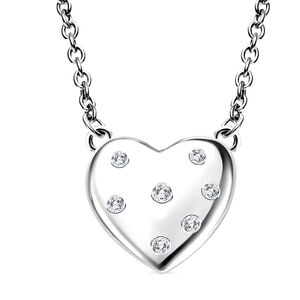 Simulated Diamond Heart Pendant Necklace